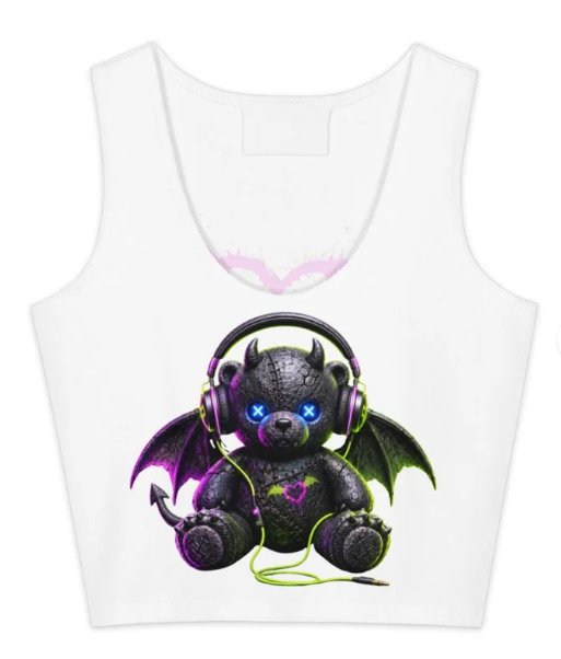 Rave Bear Cotton Crop Top